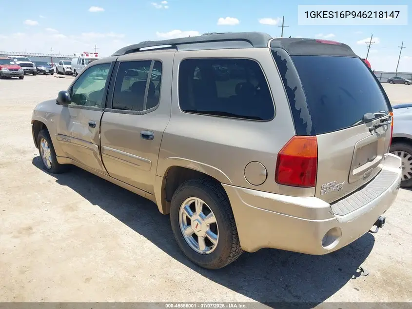 2004 GMC Envoy Xl Sle VIN: 1GKES16P946218147 Lot: 45556001