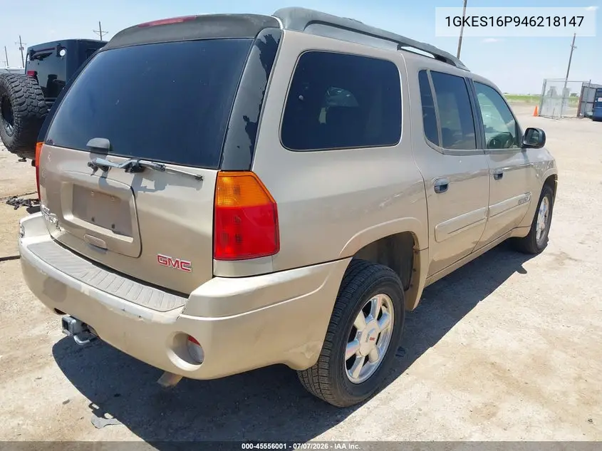 2004 GMC Envoy Xl Sle VIN: 1GKES16P946218147 Lot: 45556001