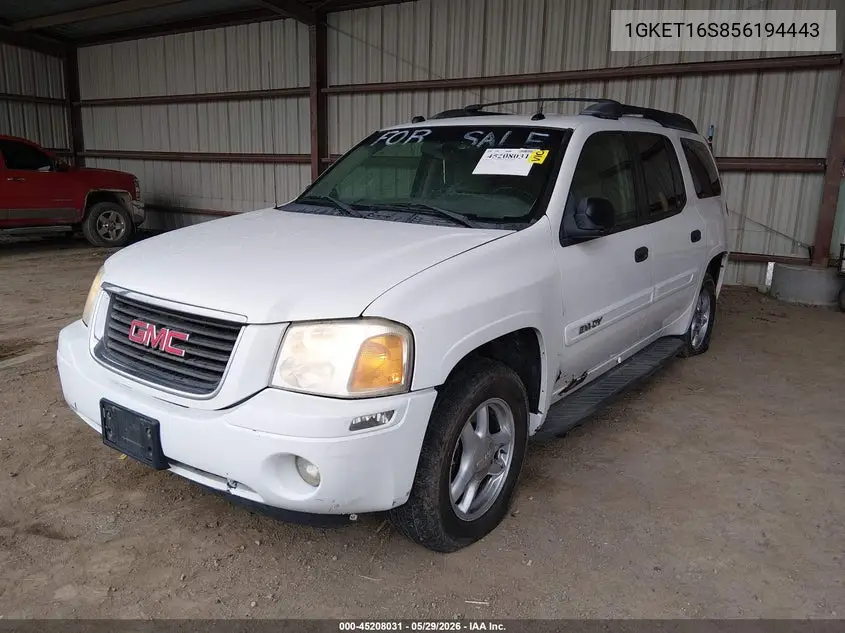 2005 GMC Envoy Xl Sle VIN: 1GKET16S856194443 Lot: 45208031