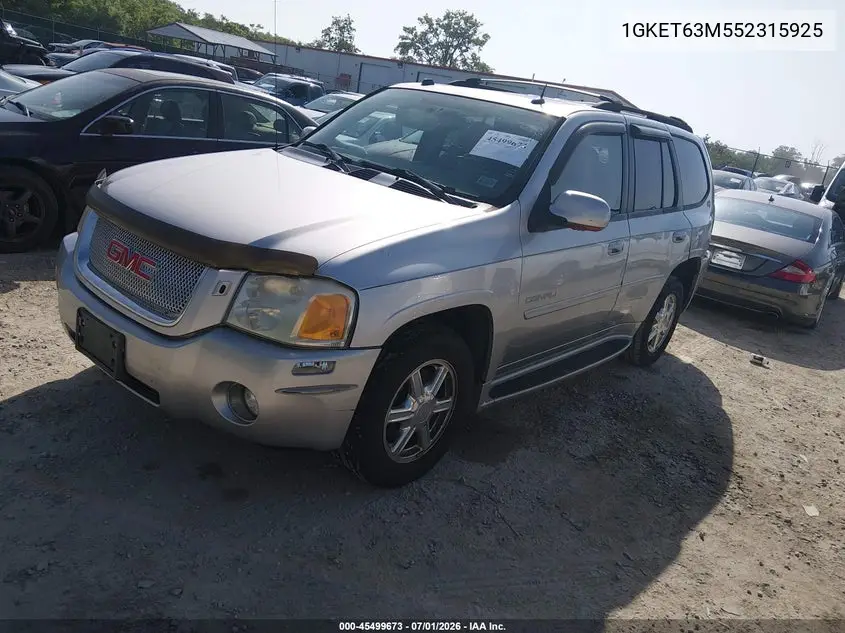 2005 GMC Envoy Denali VIN: 1GKET63M552315925 Lot: 45499673