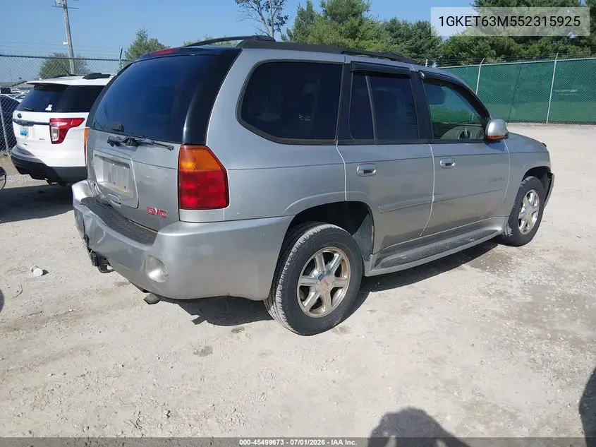 2005 GMC Envoy Denali VIN: 1GKET63M552315925 Lot: 45499673