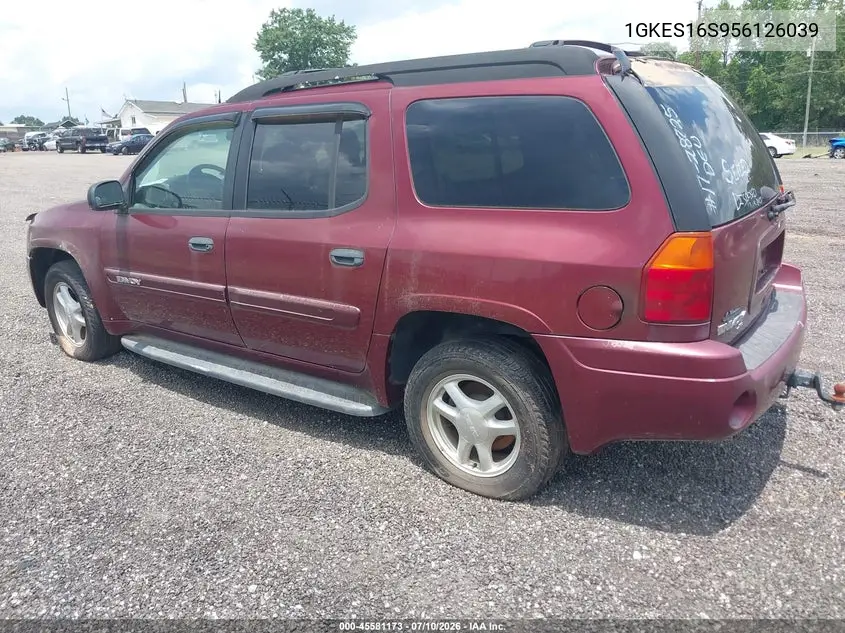 2005 GMC Envoy Xl Sle VIN: 1GKES16S956126039 Lot: 45581173
