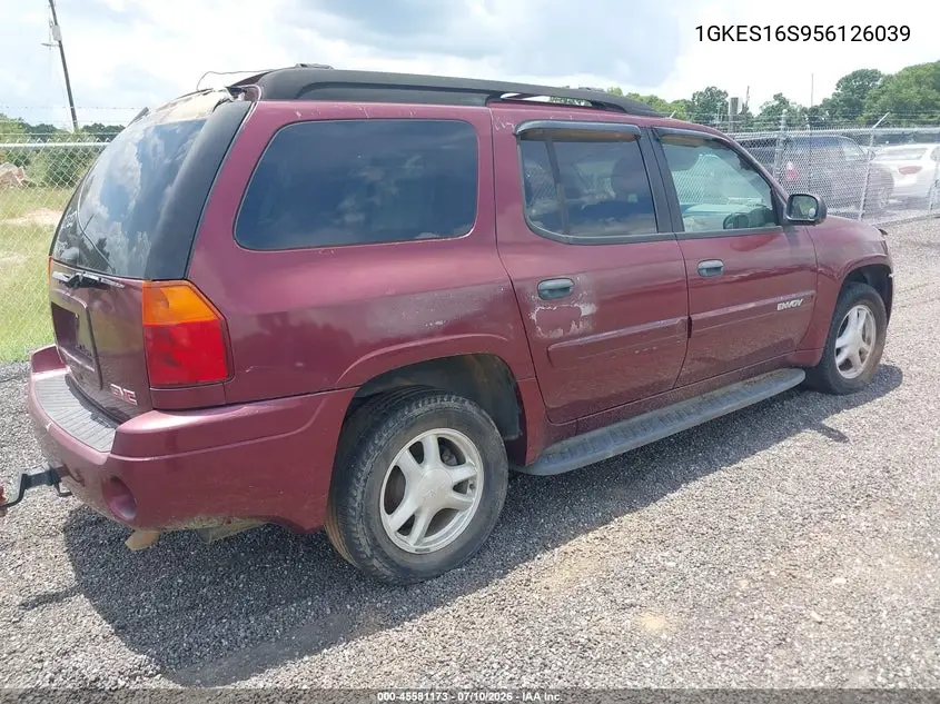 2005 GMC Envoy Xl Sle VIN: 1GKES16S956126039 Lot: 45581173