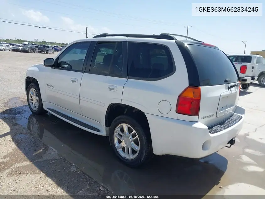 2006 GMC Envoy Denali VIN: 1GKES63M662334245 Lot: 45155858