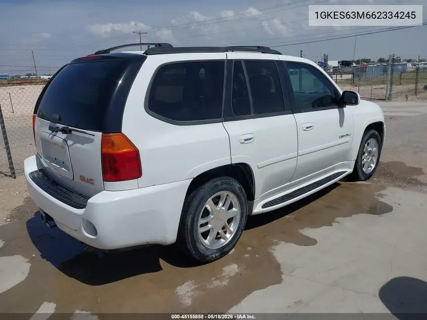 2006 GMC Envoy Denali VIN: 1GKES63M662334245 Lot: 45155858