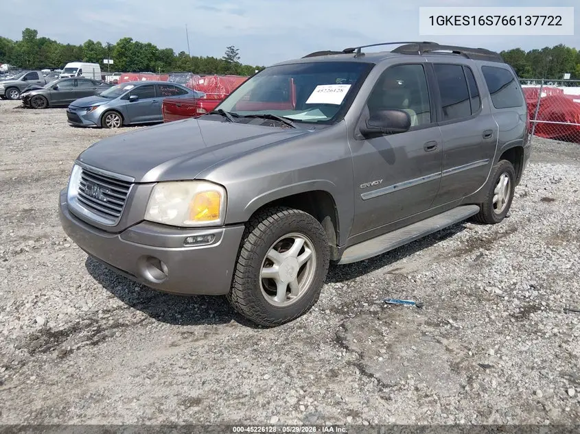 2006 GMC Envoy Xl Sle VIN: 1GKES16S766137722 Lot: 45226128