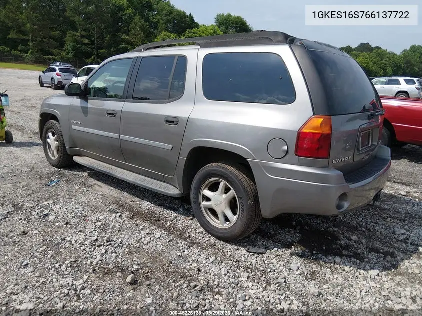 2006 GMC Envoy Xl Sle VIN: 1GKES16S766137722 Lot: 45226128