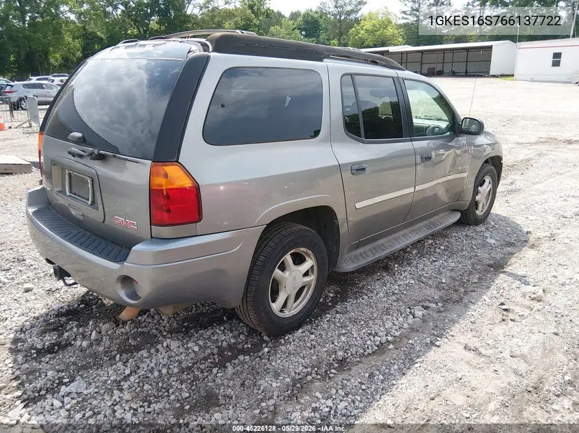 2006 GMC Envoy Xl Sle VIN: 1GKES16S766137722 Lot: 45226128