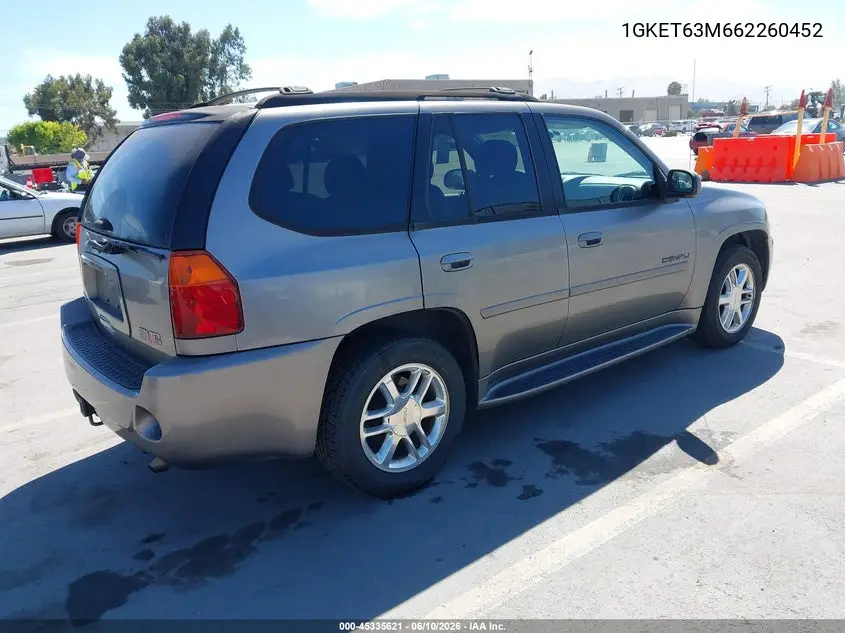 2006 GMC Envoy Denali VIN: 1GKET63M662260452 Lot: 45335621