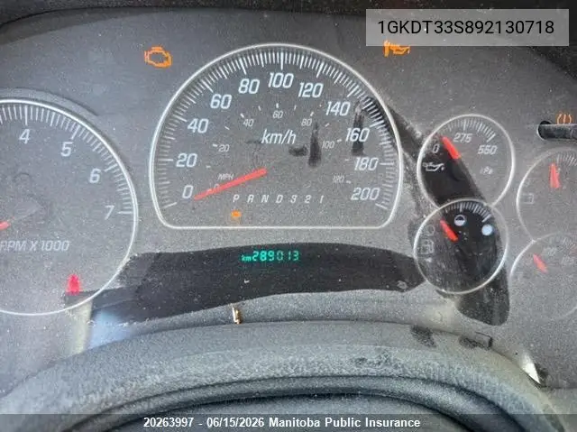 2009 GMC Envoy Sle VIN: 1GKDT33S892130718 Lot: 20263997