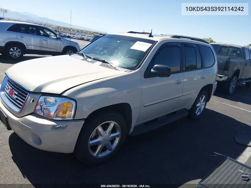 2009 GMC Envoy Slt VIN: 1GKDS43S392114242 Lot: 45426253