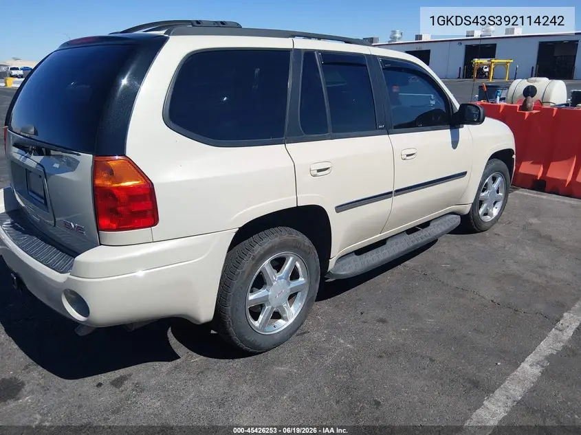 2009 GMC Envoy Slt VIN: 1GKDS43S392114242 Lot: 45426253