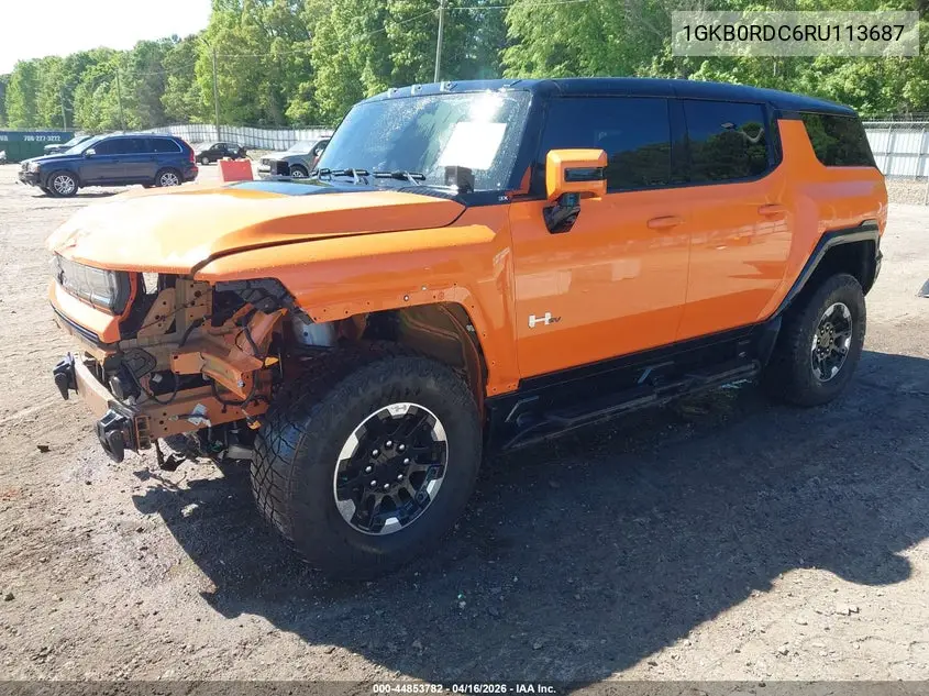 2024 GMC Hummer Ev Suv 3X VIN: 1GKB0RDC6RU113687 Lot: 44853782