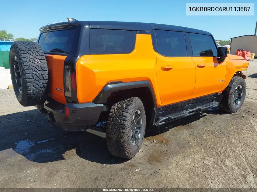 2024 GMC Hummer Ev Suv 3X VIN: 1GKB0RDC6RU113687 Lot: 44853782