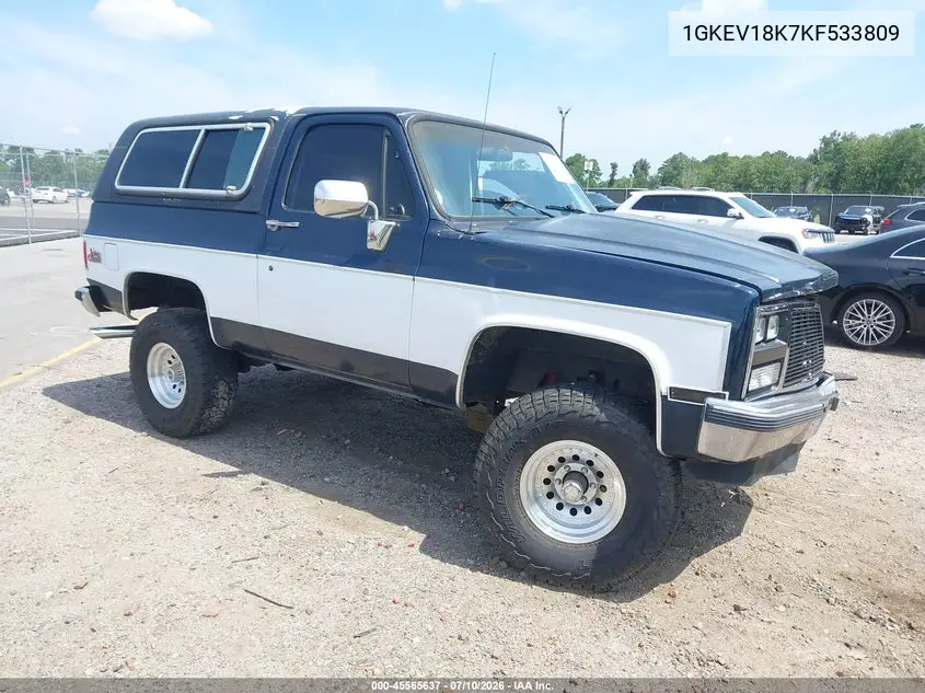 1989 GMC Jimmy V15 VIN: 1GKEV18K7KF533809 Lot: 45565637