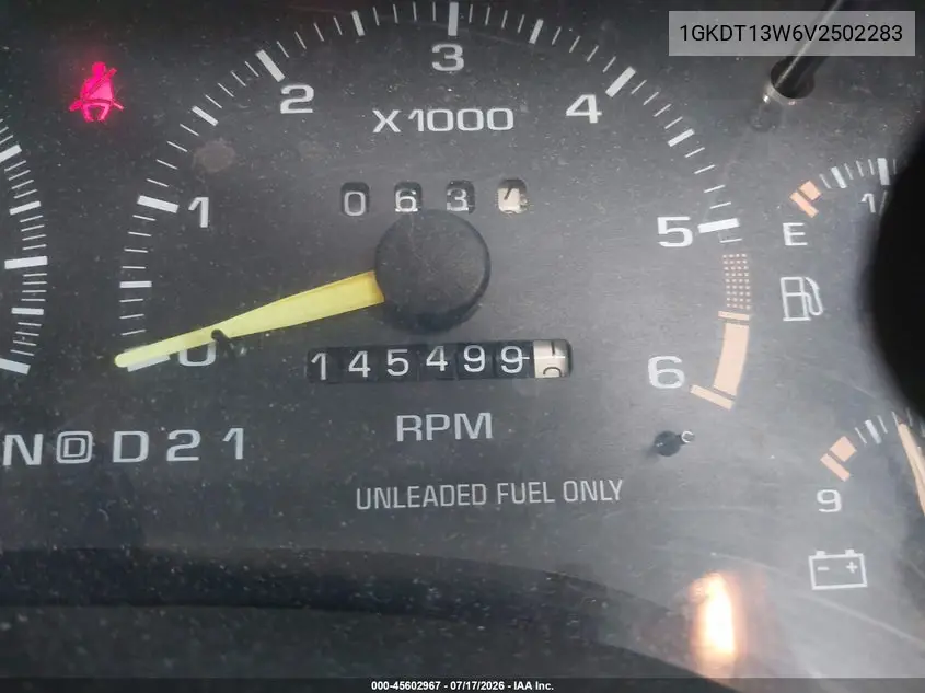 1997 GMC Jimmy Sls VIN: 1GKDT13W6V2502283 Lot: 45602967