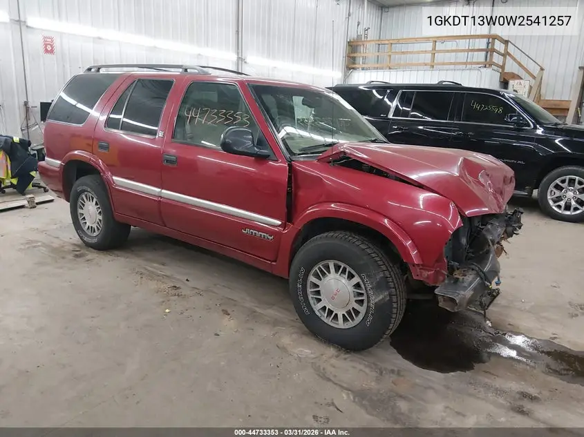 1998 GMC Jimmy Sle VIN: 1GKDT13W0W2541257 Lot: 44733353