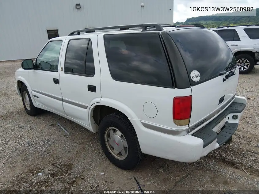 1998 GMC Jimmy Slt VIN: 1GKCS13W3W2560982 Lot: 45319572