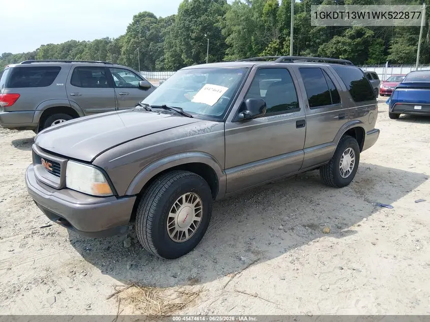 1998 GMC Jimmy Sls VIN: 1GKDT13W1WK522877 Lot: 45474614