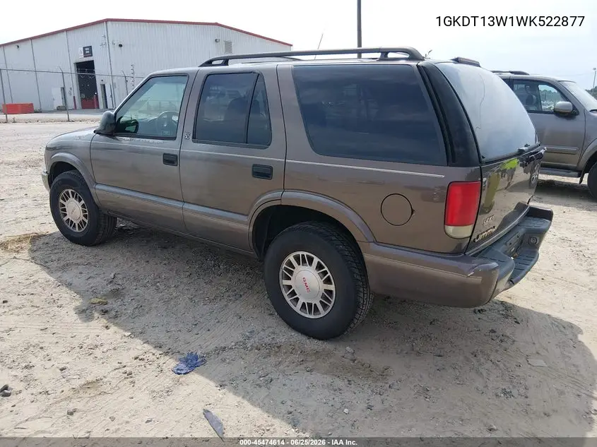 1998 GMC Jimmy Sls VIN: 1GKDT13W1WK522877 Lot: 45474614