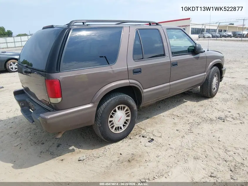 1998 GMC Jimmy Sls VIN: 1GKDT13W1WK522877 Lot: 45474614
