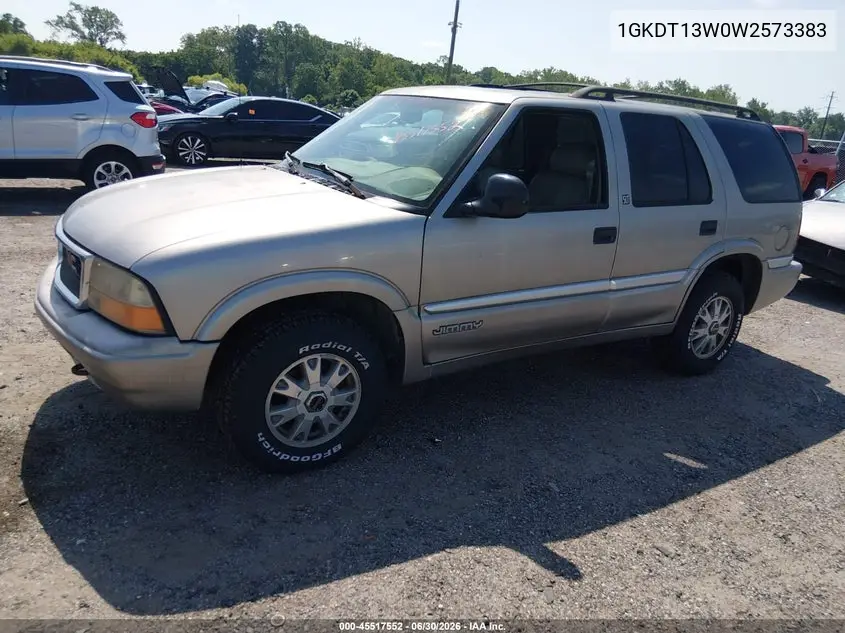1998 GMC Jimmy Slt VIN: 1GKDT13W0W2573383 Lot: 45517552