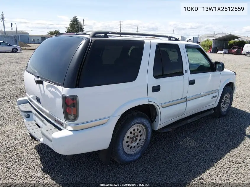 1999 GMC Jimmy Sle VIN: 1GKDT13W1X2512559 Lot: 45148579