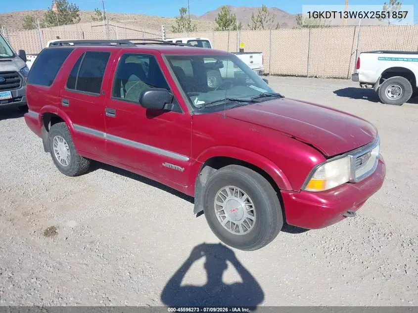 1999 GMC Jimmy Sle VIN: 1GKDT13W6X2551857 Lot: 45596273