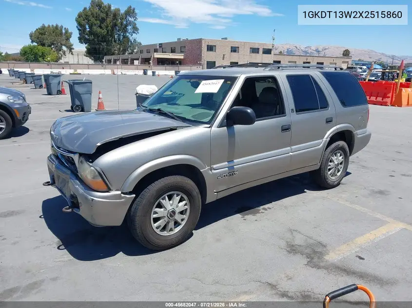 1999 GMC Jimmy Slt VIN: 1GKDT13W2X2515860 Lot: 45682047