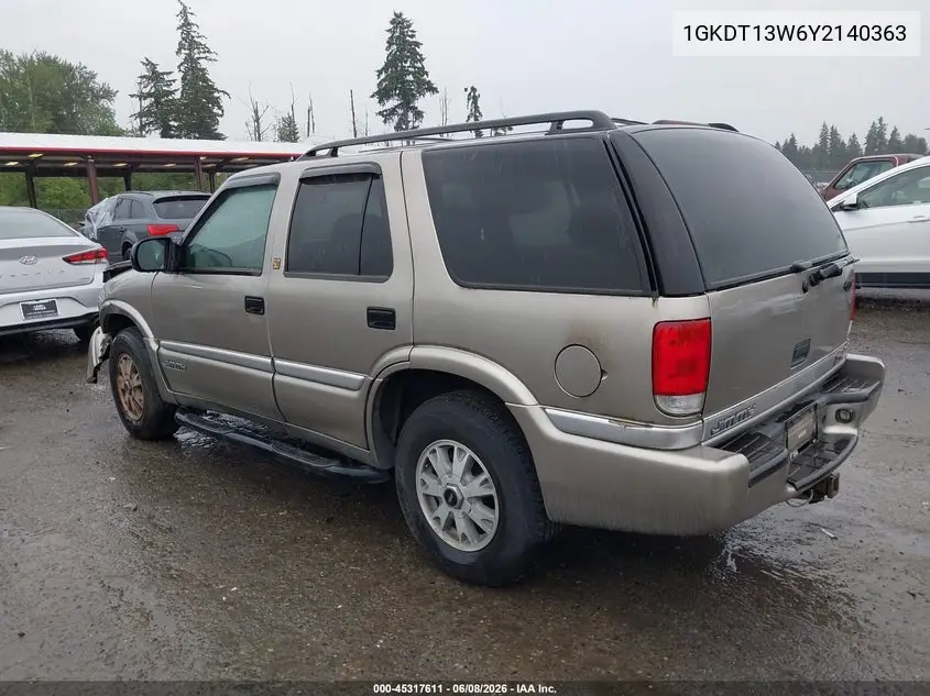 2000 GMC Jimmy Slt VIN: 1GKDT13W6Y2140363 Lot: 45317611