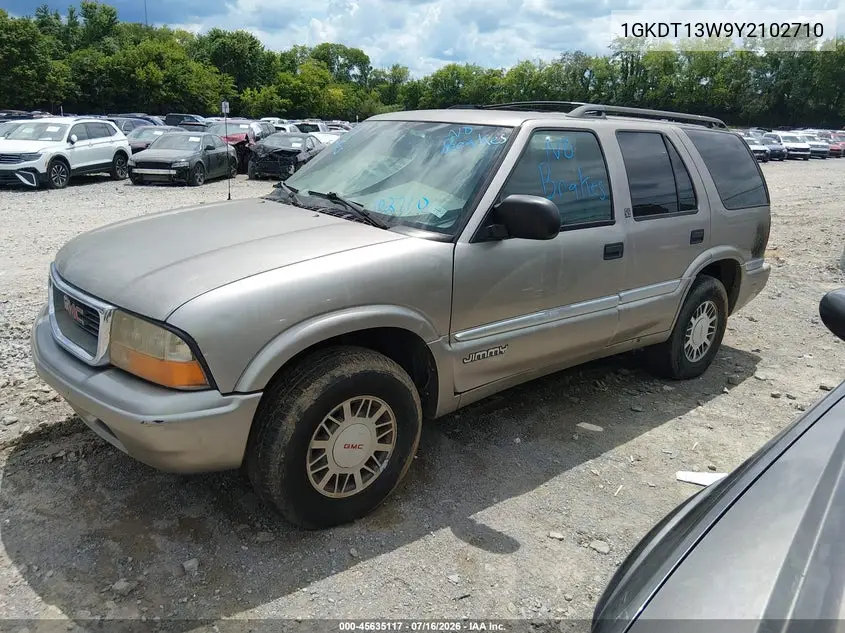 2000 GMC Jimmy Sle VIN: 1GKDT13W9Y2102710 Lot: 45635117