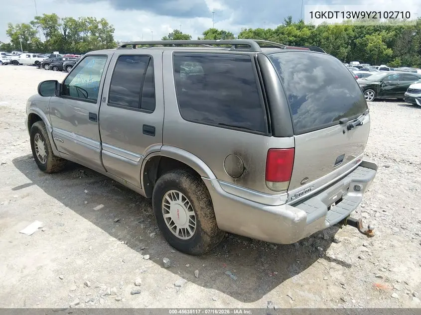 2000 GMC Jimmy Sle VIN: 1GKDT13W9Y2102710 Lot: 45635117