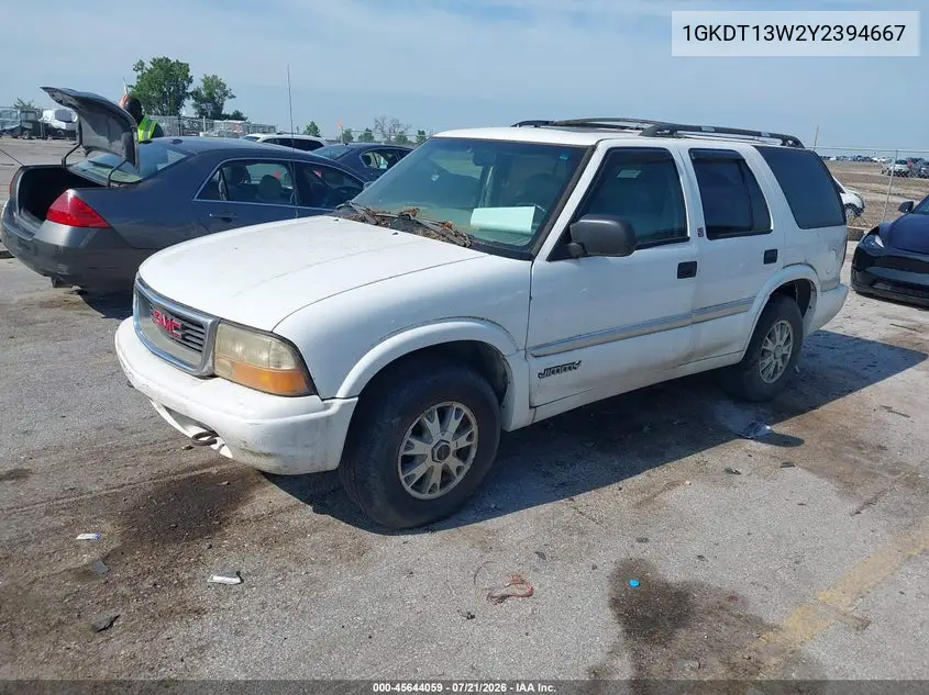 2000 GMC Jimmy Slt VIN: 1GKDT13W2Y2394667 Lot: 45644059