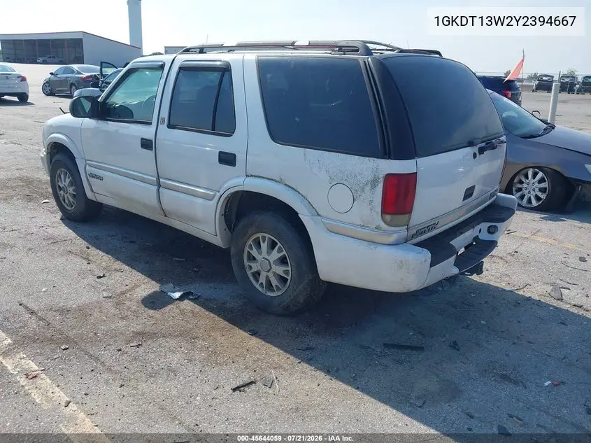 2000 GMC Jimmy Slt VIN: 1GKDT13W2Y2394667 Lot: 45644059