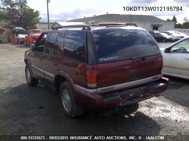 2001 GMC Jimmy VIN: 1GKDT13W012195784 Lot: 15721673
