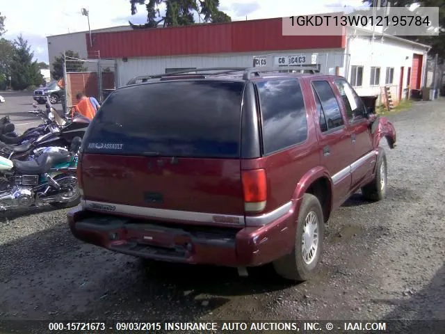 2001 GMC Jimmy VIN: 1GKDT13W012195784 Lot: 15721673