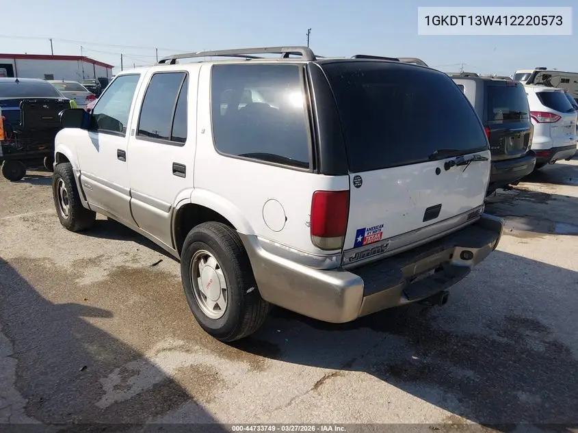 2001 GMC Jimmy Sle VIN: 1GKDT13W412220573 Lot: 44733749