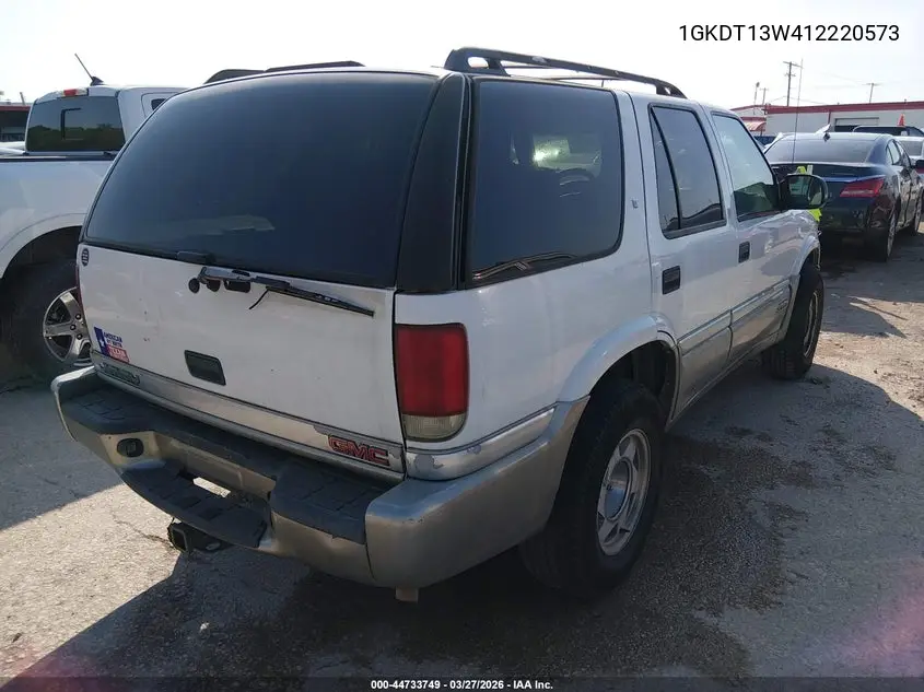 2001 GMC Jimmy Sle VIN: 1GKDT13W412220573 Lot: 44733749