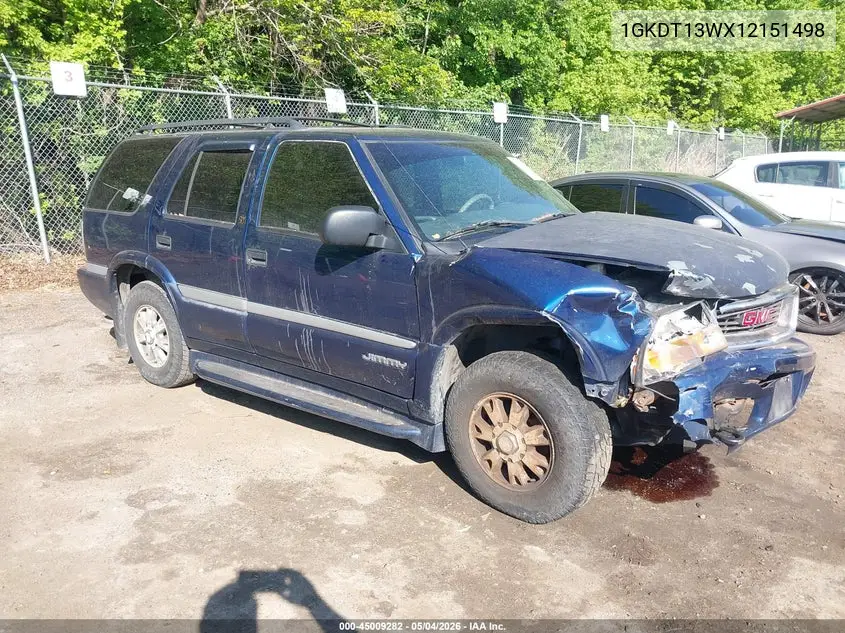 2001 GMC Jimmy Slt VIN: 1GKDT13WX12151498 Lot: 45009282