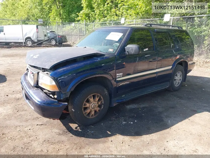 2001 GMC Jimmy Slt VIN: 1GKDT13WX12151498 Lot: 45009282