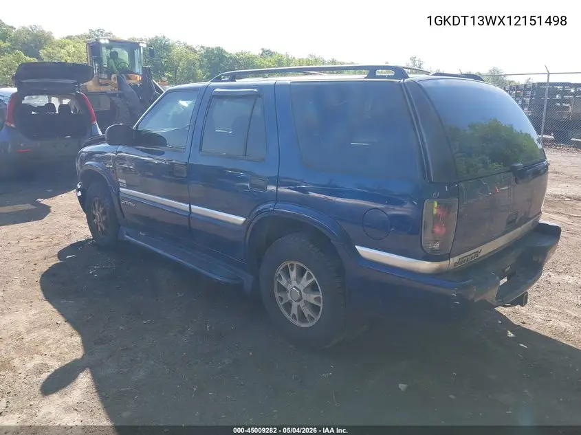 2001 GMC Jimmy Slt VIN: 1GKDT13WX12151498 Lot: 45009282