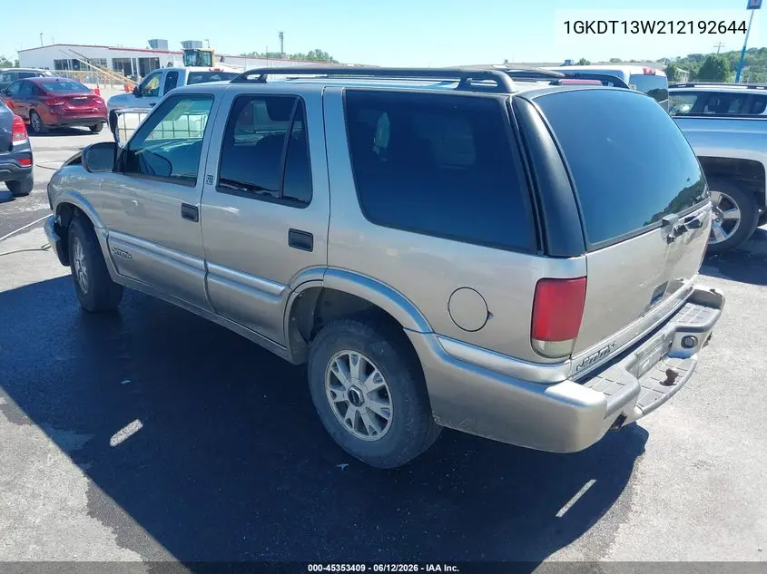 2001 GMC Jimmy Sle VIN: 1GKDT13W212192644 Lot: 45353409
