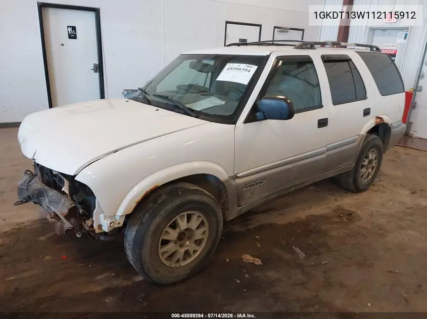 2001 GMC Jimmy Slt VIN: 1GKDT13W112115912 Lot: 45599394
