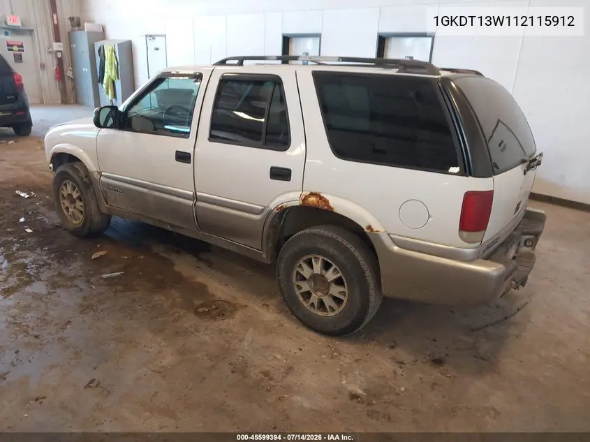 2001 GMC Jimmy Slt VIN: 1GKDT13W112115912 Lot: 45599394