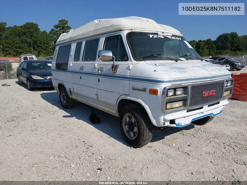 1992 GMC Rally Wagon / Van G2500 VIN: 1GDEG25K8N7511182 Lot: 45362419