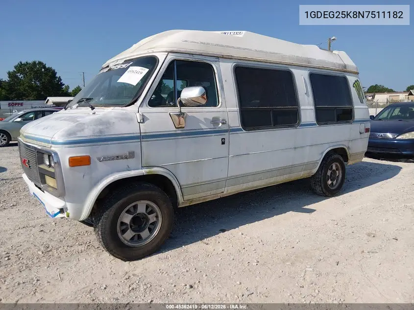 1992 GMC Rally Wagon / Van G2500 VIN: 1GDEG25K8N7511182 Lot: 45362419