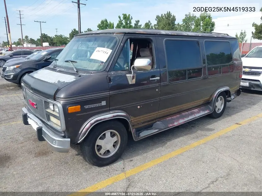 1992 GMC Rally Wagon / Van G2500 VIN: 2GDEG25K5N4519333 Lot: 45677154
