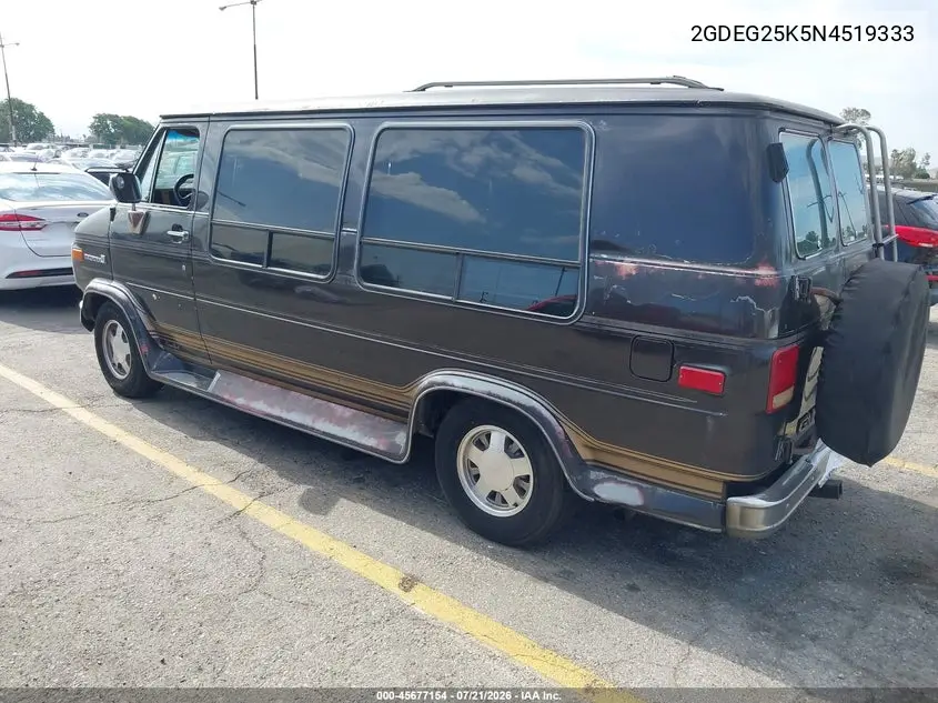 1992 GMC Rally Wagon / Van G2500 VIN: 2GDEG25K5N4519333 Lot: 45677154