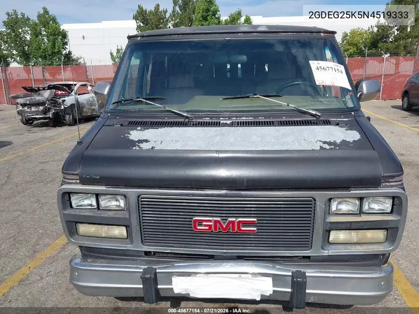 1992 GMC Rally Wagon / Van G2500 VIN: 2GDEG25K5N4519333 Lot: 45677154