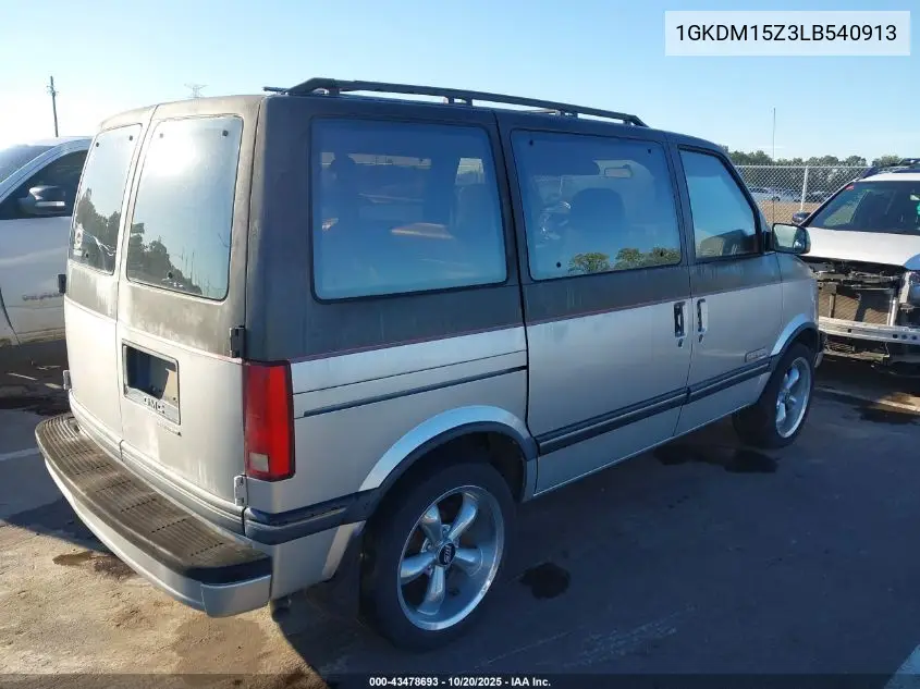 1990 GMC Safari VIN: 1GKDM15Z3LB540913 Lot: 43478693